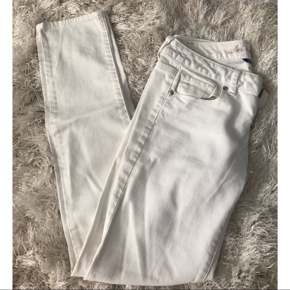 White denim skinny jeans, AEO